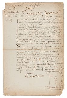Marie Antoinette Document Signed for Writing-Master