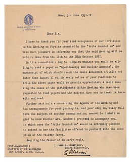 Guglielmo Marconi Typed Letter Signed for Physics Meeting