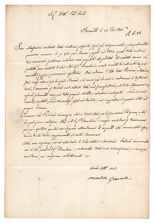 Monaldo Leopardi Letter Signed