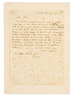 Giacomo Leopardi Autograph Letter Signed on Poems