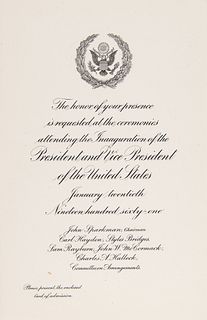 John F. Kennedy Inaugural Program and Invitation
