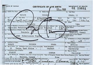 Barack Obama Signed Mock Birth Certificate
