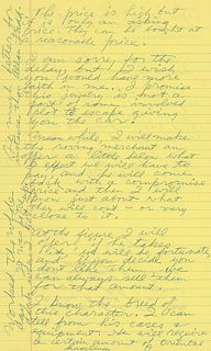 Howard Hughes Handwritten Notes on Negotiation