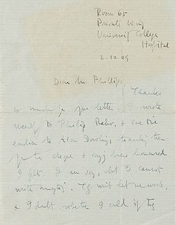George Orwell Autograph Letter Signed on Deathbed