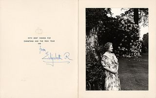 Elizabeth, Queen Mother Signed Christmas Card (1970)
