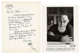Al Hirschfeld Signed Photograph and Autograph Letter Signed
