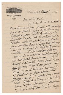 Camille Pissarro Autograph Letter Signed on Sons&#39; Artwork