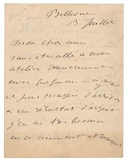 Edouard Manet Autograph Letter Signed