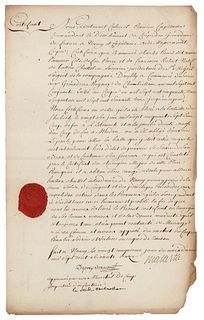 Jean-Baptiste de Rochambeau Document Signed