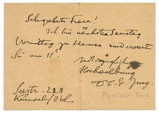Carl Jung Autograph Letter Signed
