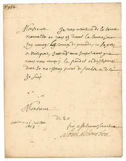 Louis de Bourbon, Prince of Conde Letter Signed