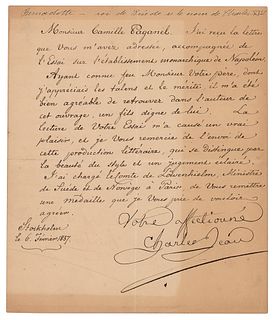 Charles XIV John Autograph Letter Signed
