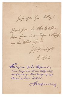 Robert Koch Autograph Letter Signed
