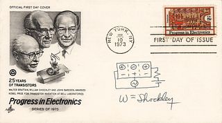 William Shockley Signed FDC with Sketch
