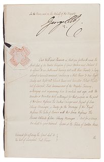 King George IV Document Signed on Marriage of William IV