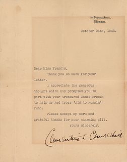 Clementine Churchill Typed Letter Signed