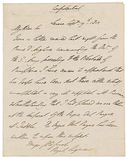 Duke of Wellington Autograph Letter Signed on Blockade