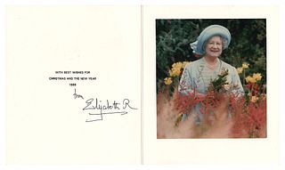 Elizabeth, Queen Mother Signed Christmas Card (1988)