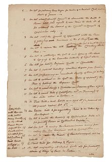 John Jay Handwritten Manuscript on Legislation