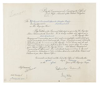 King Edward VIII Signed Naval Appointment