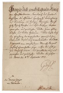 King George III Letter Signed