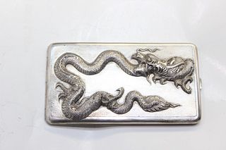 Chinese Silver Cigar Case,Hallmark