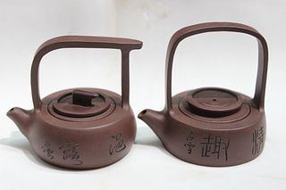 Two Chinese Zisha Teapots