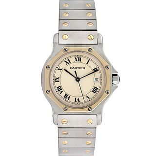 Cartier Santos Octagon 18K Yellow gold and stainless steel