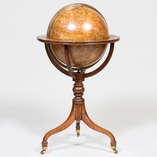 Late George III Brass-Mounted Mahogany Smith's Celestial Floor Globe, London