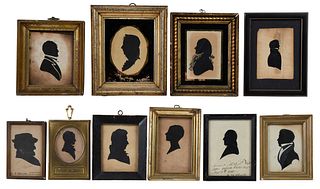 Ten American or British School Silhouette Portraits