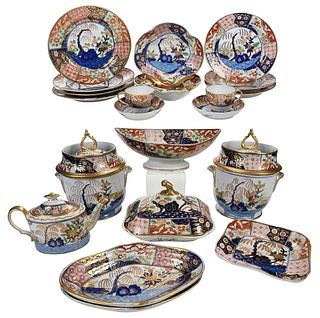21 Assorted Pieces of Tableware in the Imari Palette