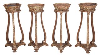 Set of Four Neoclassical Style Carved Giltwood Planters