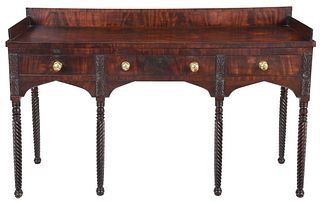 Fine Virginia Late Federal Carved Mahogany Sideboard