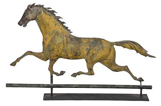 American Folk Art Zinc and Copper Running Horse Weathervane