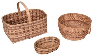 Three Woven Cherokee Baskets