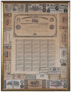 Framed Southern and Confederate Currency 