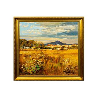 Impressionist Style Landscape Oil Painting on Board