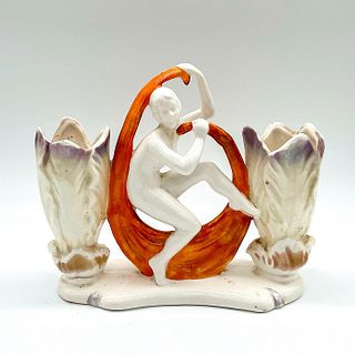 Vintage Art Deco Figural Double Vase