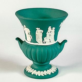 Wedgwood Jasperware Teal Green Vase