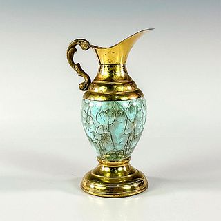 Distinctive Delft Mid-Century Modern Brass Spout Ewer Vase