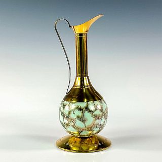 Vintage Delft Distinctive Brass Spout Long Neck Ewer Vase