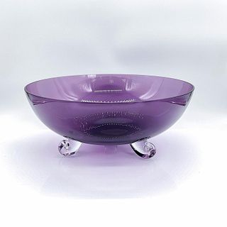 Purple Art Glass Decorative Fruit Bowl