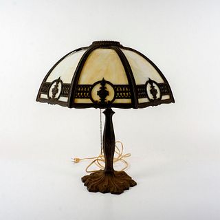 Vintage Bent Glass Panel Lamp
