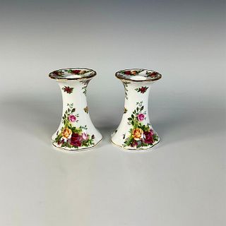 2pc Royal Albert Candles Holders, Old Country Roses