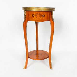 Louis XV Style Inlay Floral Side Table