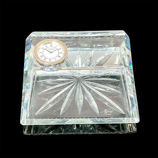 Waterford Crystal Desk Clock With Card /PenHolder