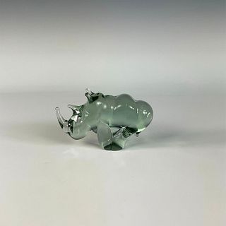 Hudson Beach Glass Art Glass Sculpture, Rhinoceros