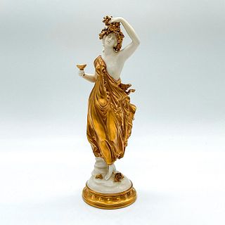 Capodimonte Style Golden Maiden Figure