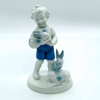 Gerold Porzellan Figurine, Boy with Rabbits