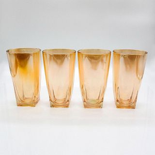4pc Vintage Iridescent Honey Toned Collins Drinkware Set